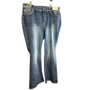 Boutique Plus Bootcut Jeans Dark Wash Rhinestone Denim  Bling Size 18W NWT